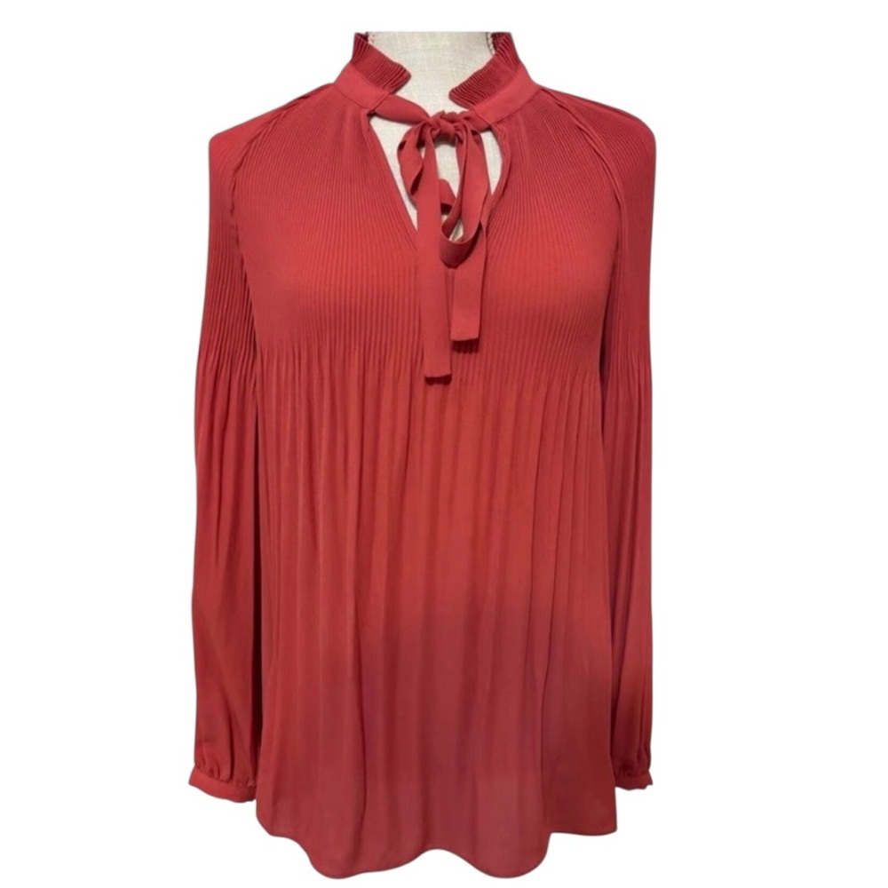 Lauren Ralph Lauren Georgette Tie-Neck Top in Moroccan Pink Womens Size S Petite